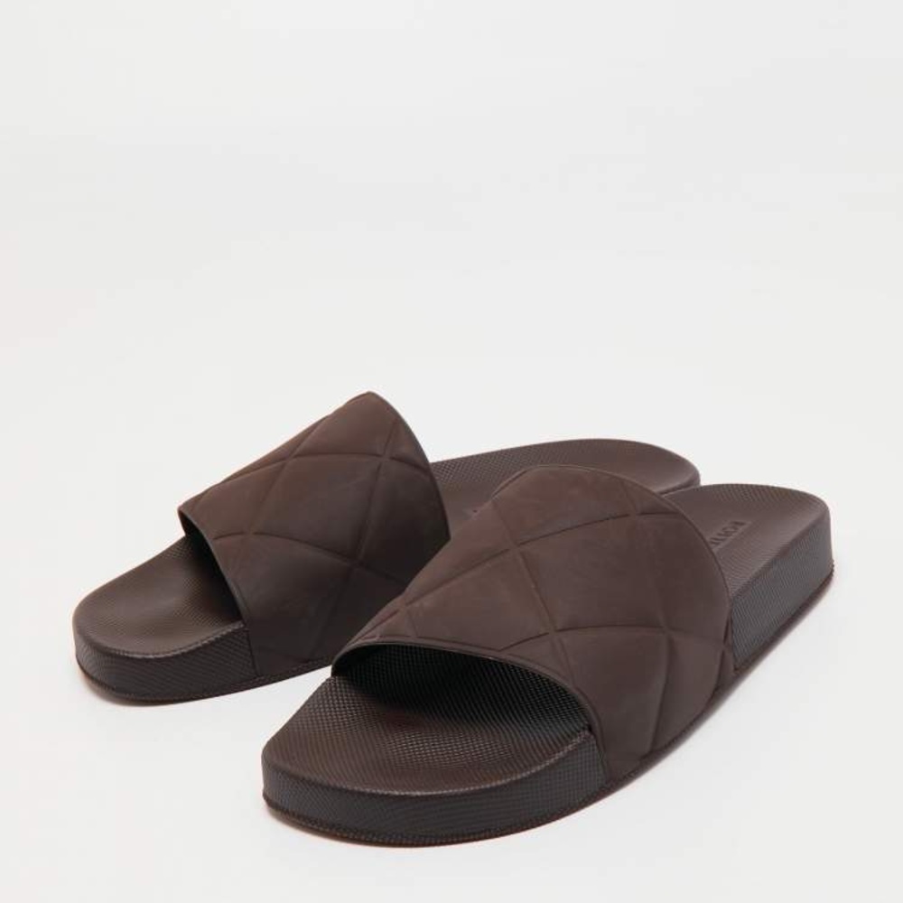 Bottega Veneta Rubber Brown Slide Sandals